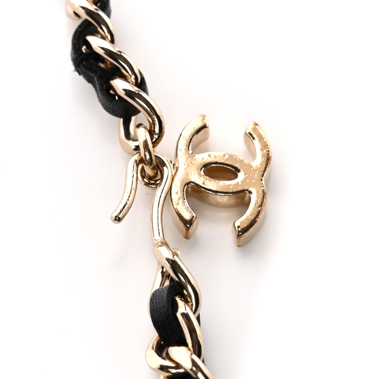 Lambskin Metal CC Chain Logo Belt Gold