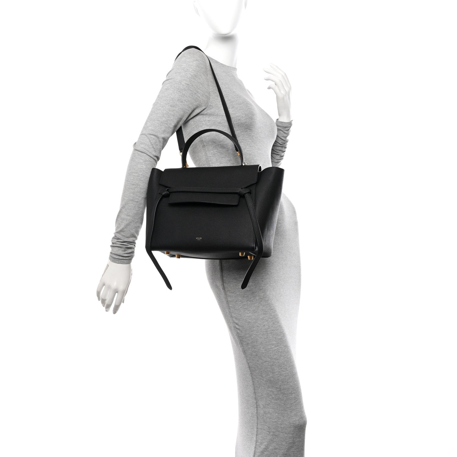 Celine Grained Calfskin Mini Belt Bag Black 2 of 10