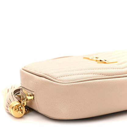 Saint Laurent Grain De Poudre Matelasse Monogram Mini Lou Camera Bag Dark Beige 9 of 11