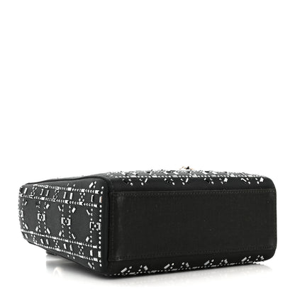 Christian Dior Satin Crystal Cannage Mini Lady Dior Black 4 of 9