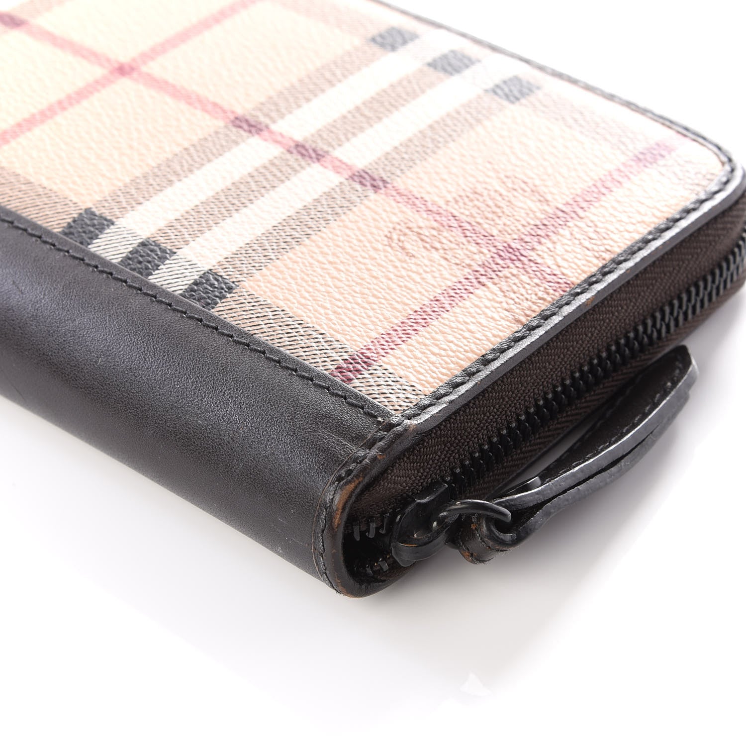 Burberry Haymarket Check Large Ziggy Zip Around Wallet Chocolate 7 of 10