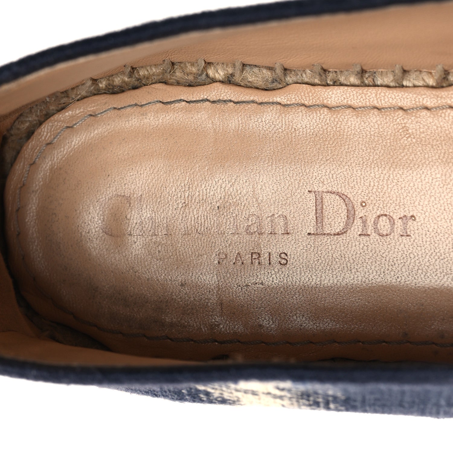 Christian Dior Cotton D-Stripes Embroidered Granville 15mm Espadrilles 39 Deep Blue 9 of 10