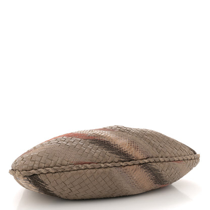 Bottega Veneta Nappa Snakeskin Embroidered Intrecciato Large Veneta Hobo Beige Multicolor 4 of 12