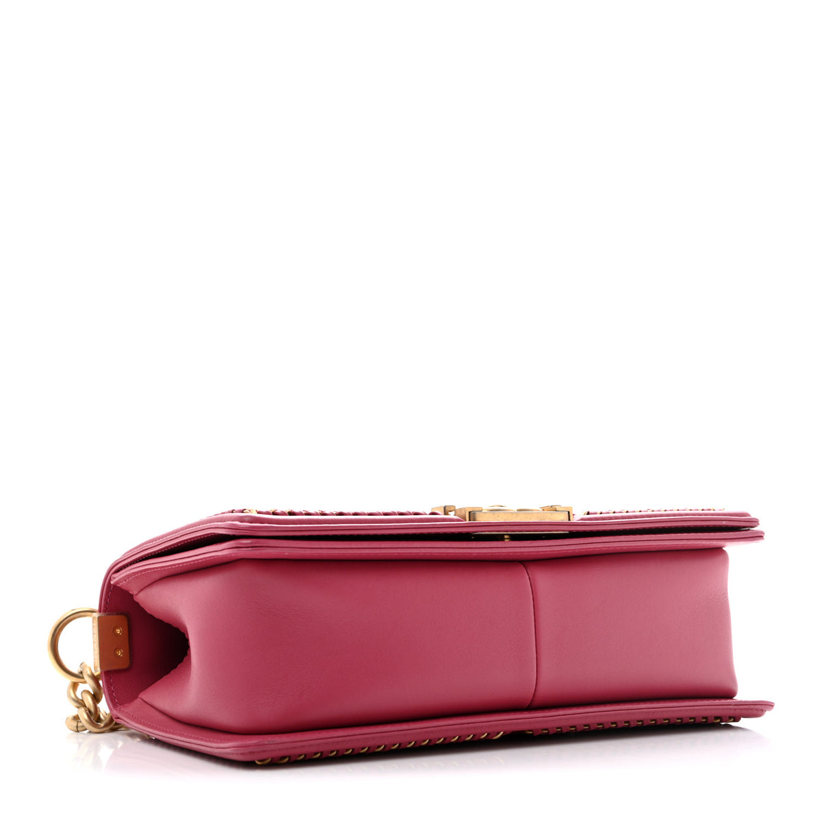Calfskin Quilted Medium Top Handle Boy Flap Pink