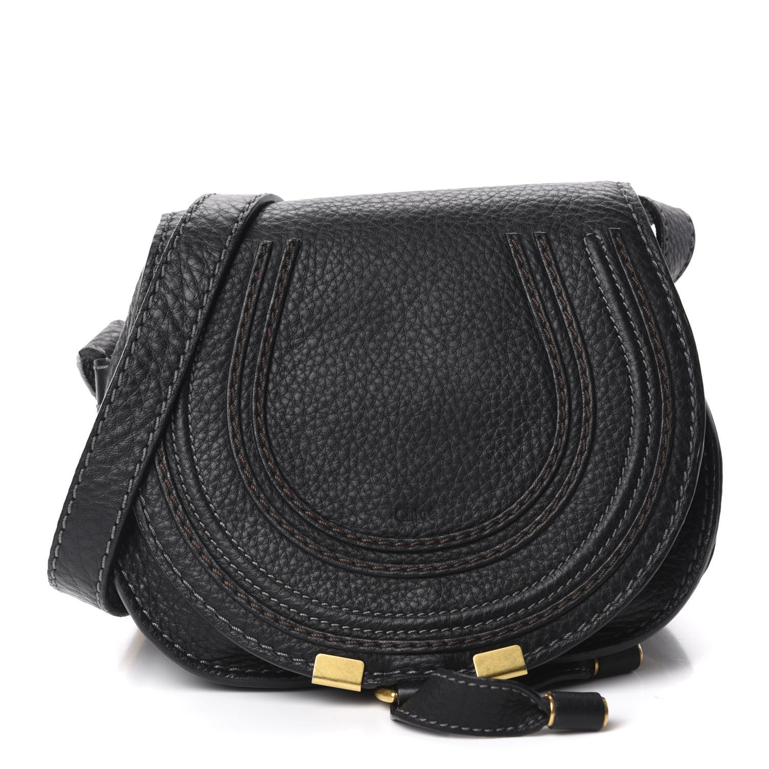Chloe Calfskin Mini Marcie Round Crossbody Bag Black 1 of 10