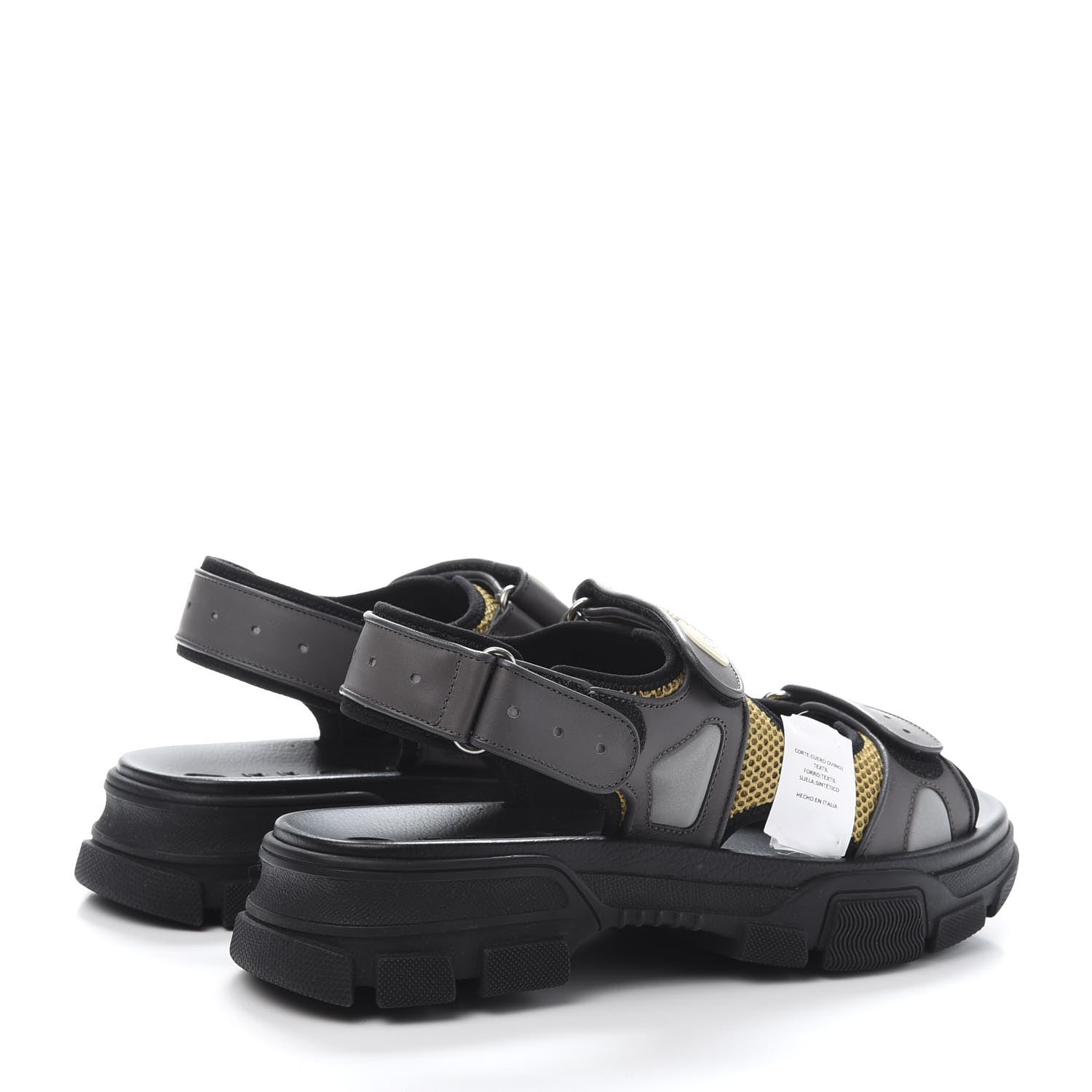Gucci X SEGA Nappa Mesh Mens Aguru Sandals 10.5 Loess Black 4 of 9