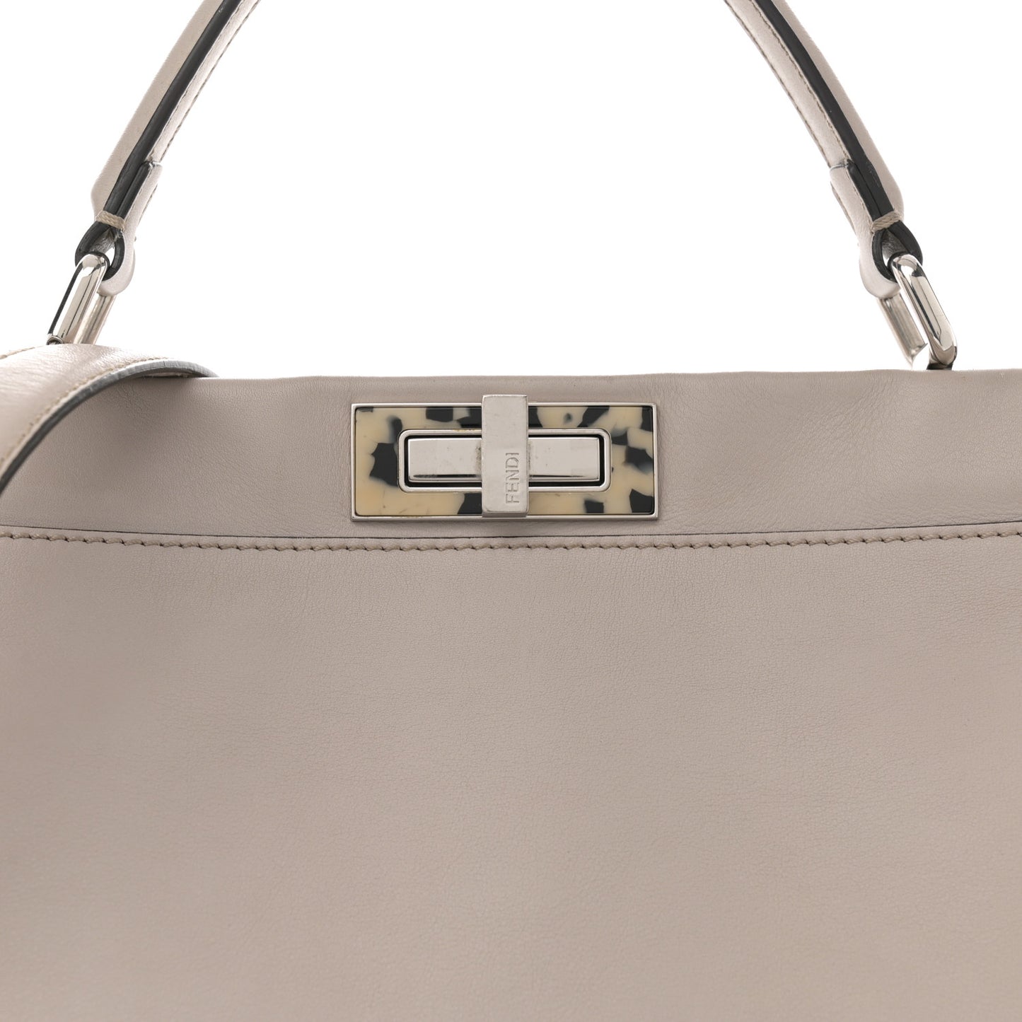 Vitello Seta Plexiglass Granite Large Peekaboo Iconic Satchel Polvere