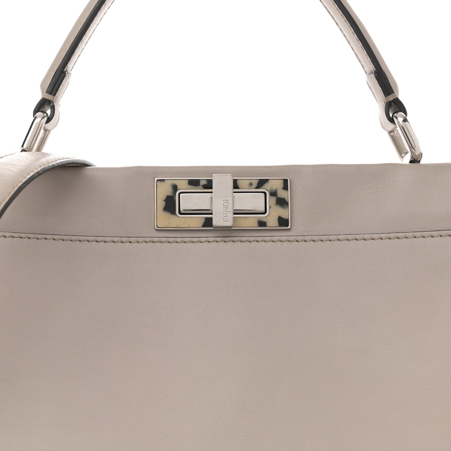 Fendi Vitello Seta Plexiglass Granite Large Peekaboo Iconic Satchel Polvere 8 of 11