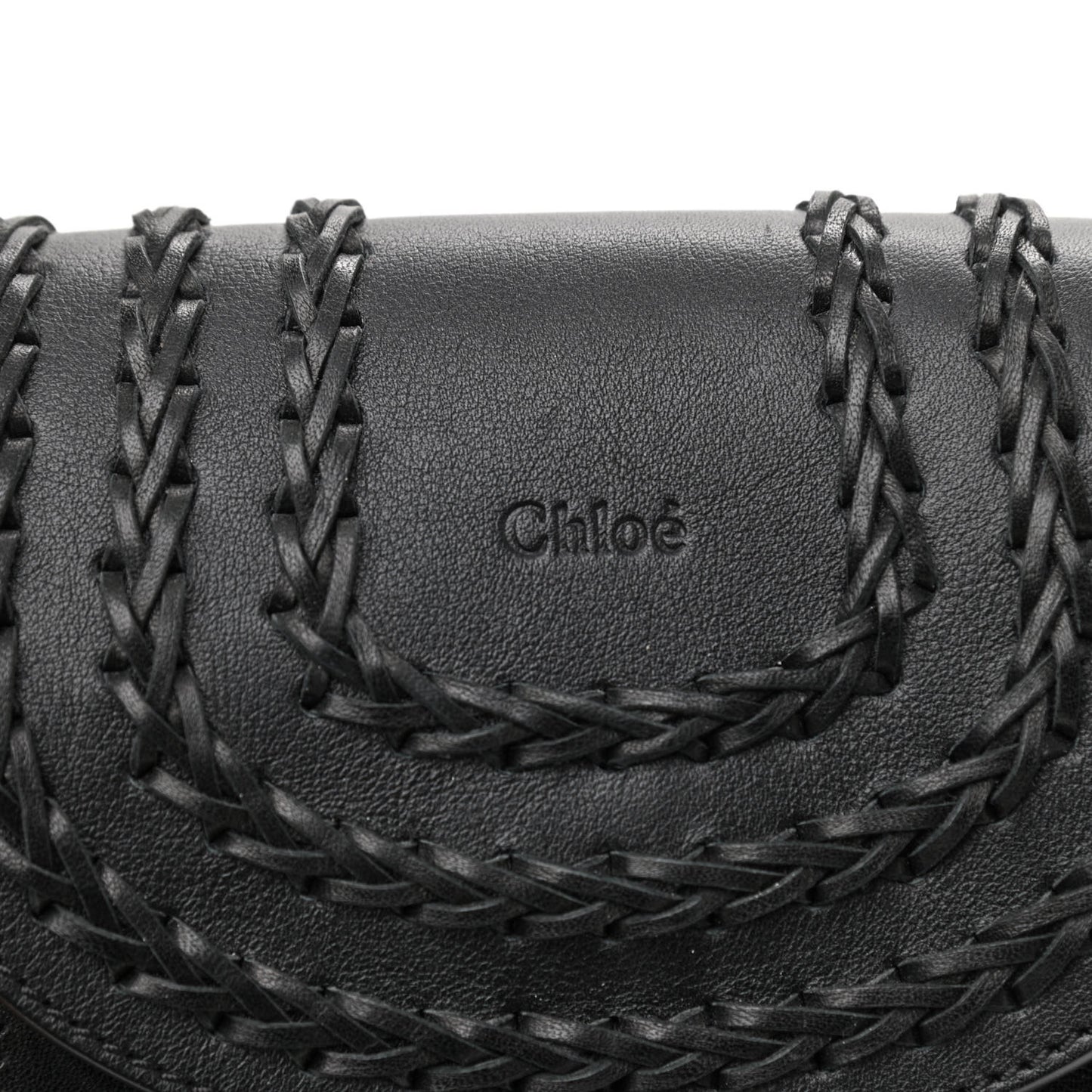 Calfskin Braided Mini Hudson Shoulder Bag Black