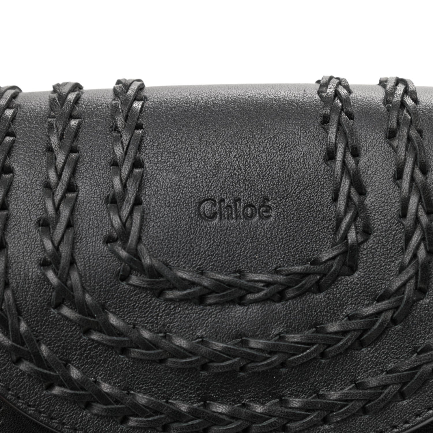 Chloe Calfskin Braided Mini Hudson Shoulder Bag Black 6 of 9