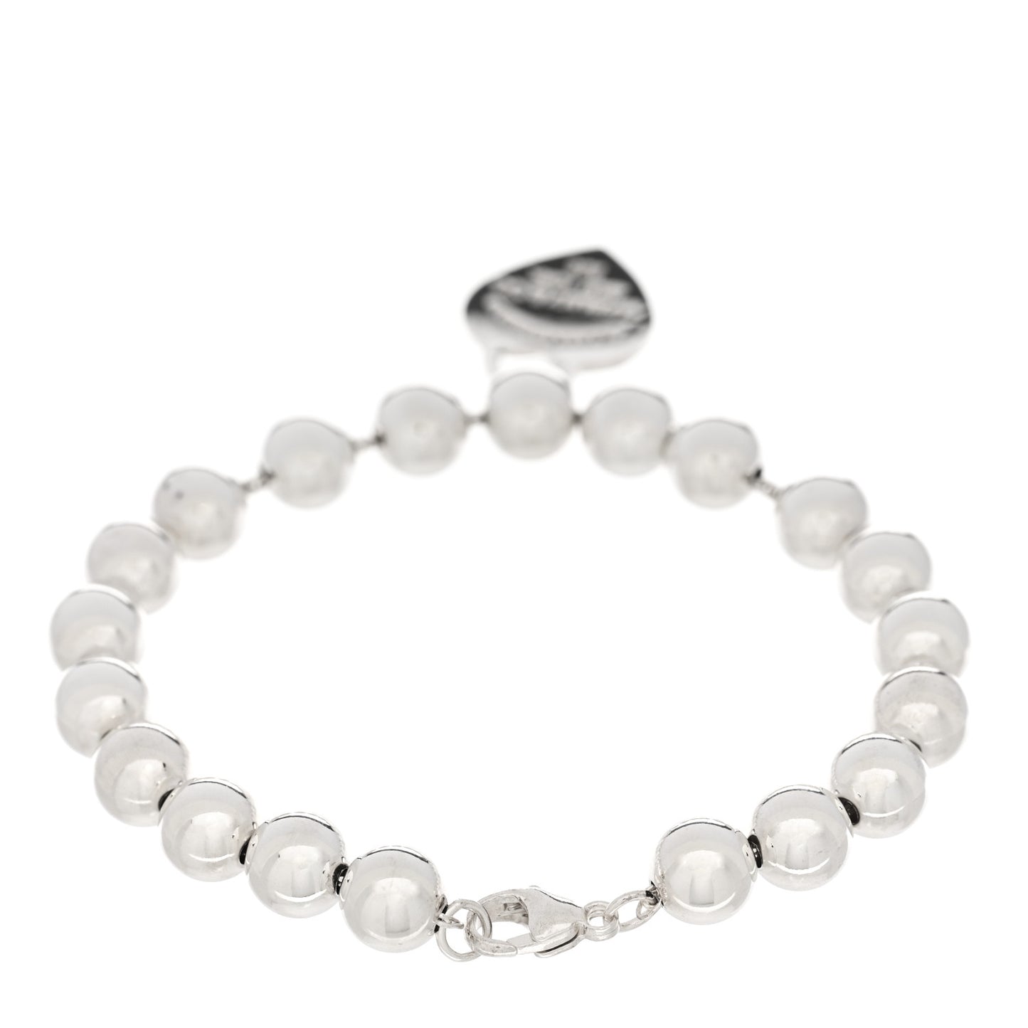 Sterling Silver 8mm Return To Tiffany Heart Tag Bead Bracelet