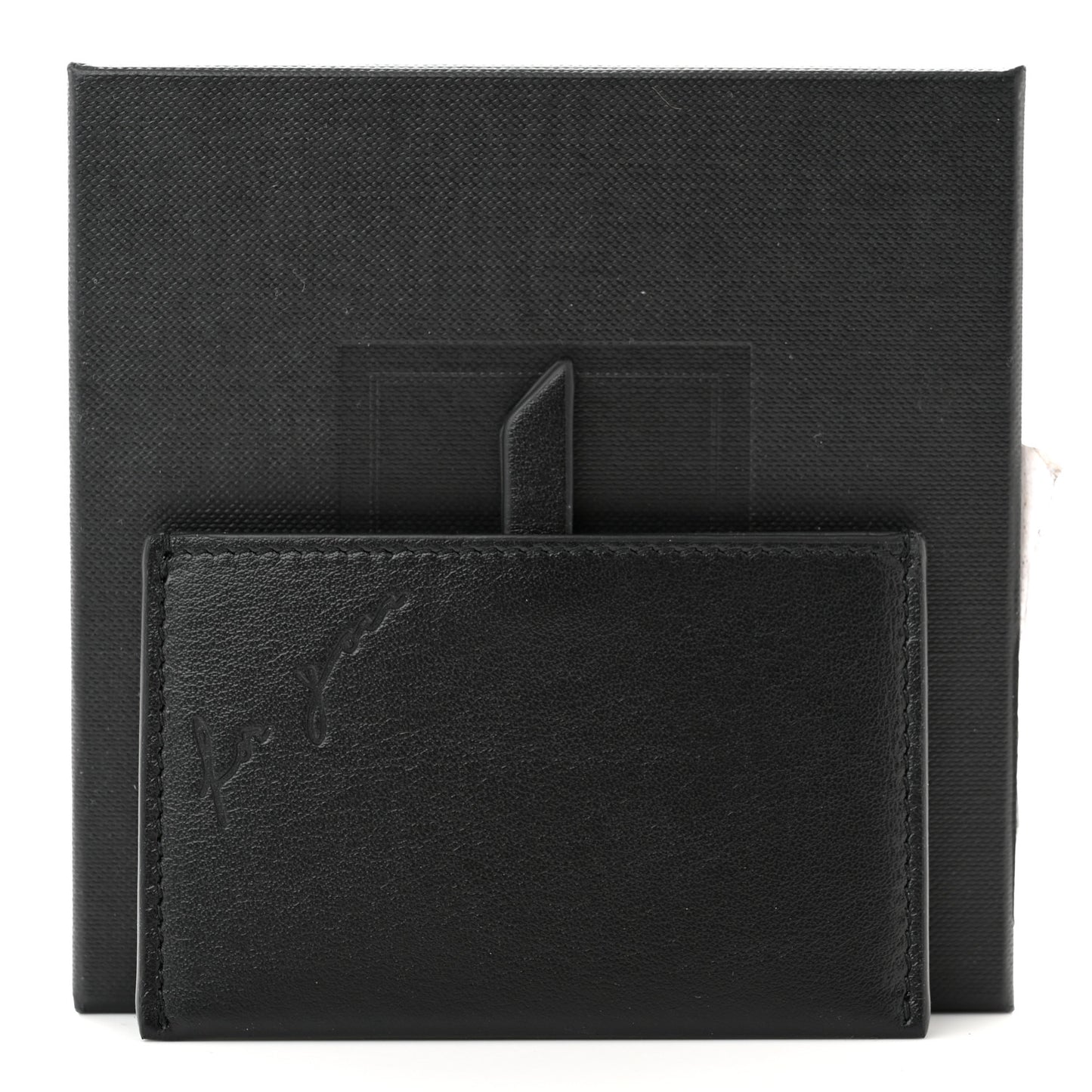 Smooth Calfskin For You Mirror Card Case Black