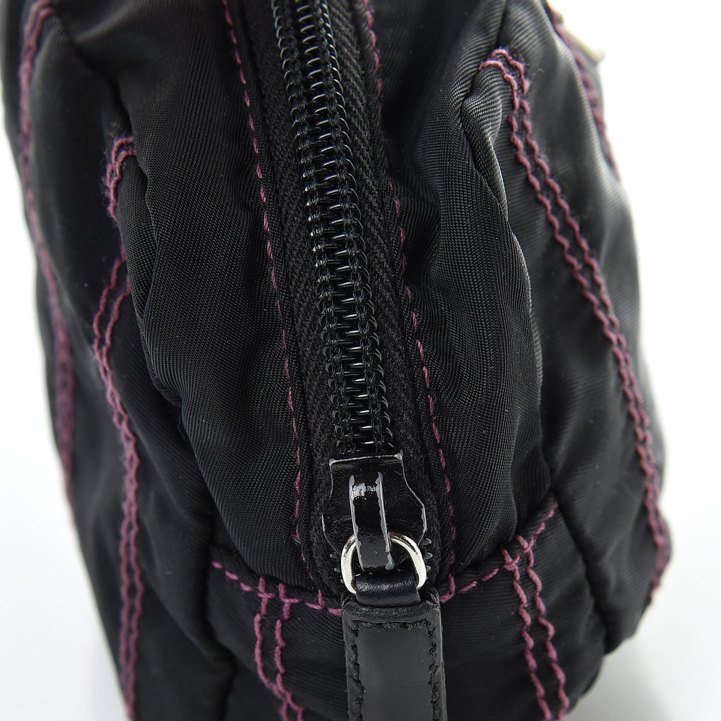 Nylon Tessuto Cosmetic Pouch Black