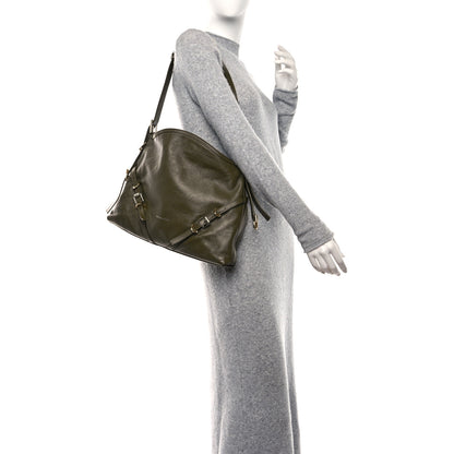 Givenchy Tumbled Calfskin Medium Voyou Bag Dark Green 2 of 13