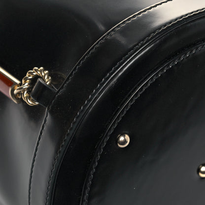 Gucci Lambskin Vinyl Enamel Mini Bucket Bag Black Ruggine 8 of 11