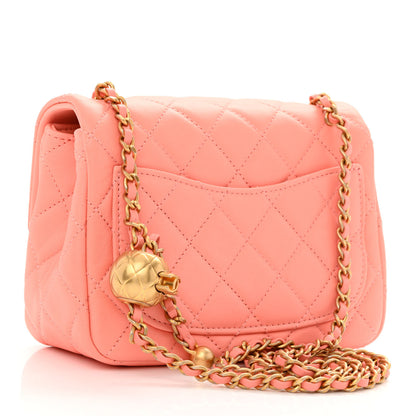 Chanel Lambskin Quilted Mini Pearl Crush Flap Light Orange 3 of 11