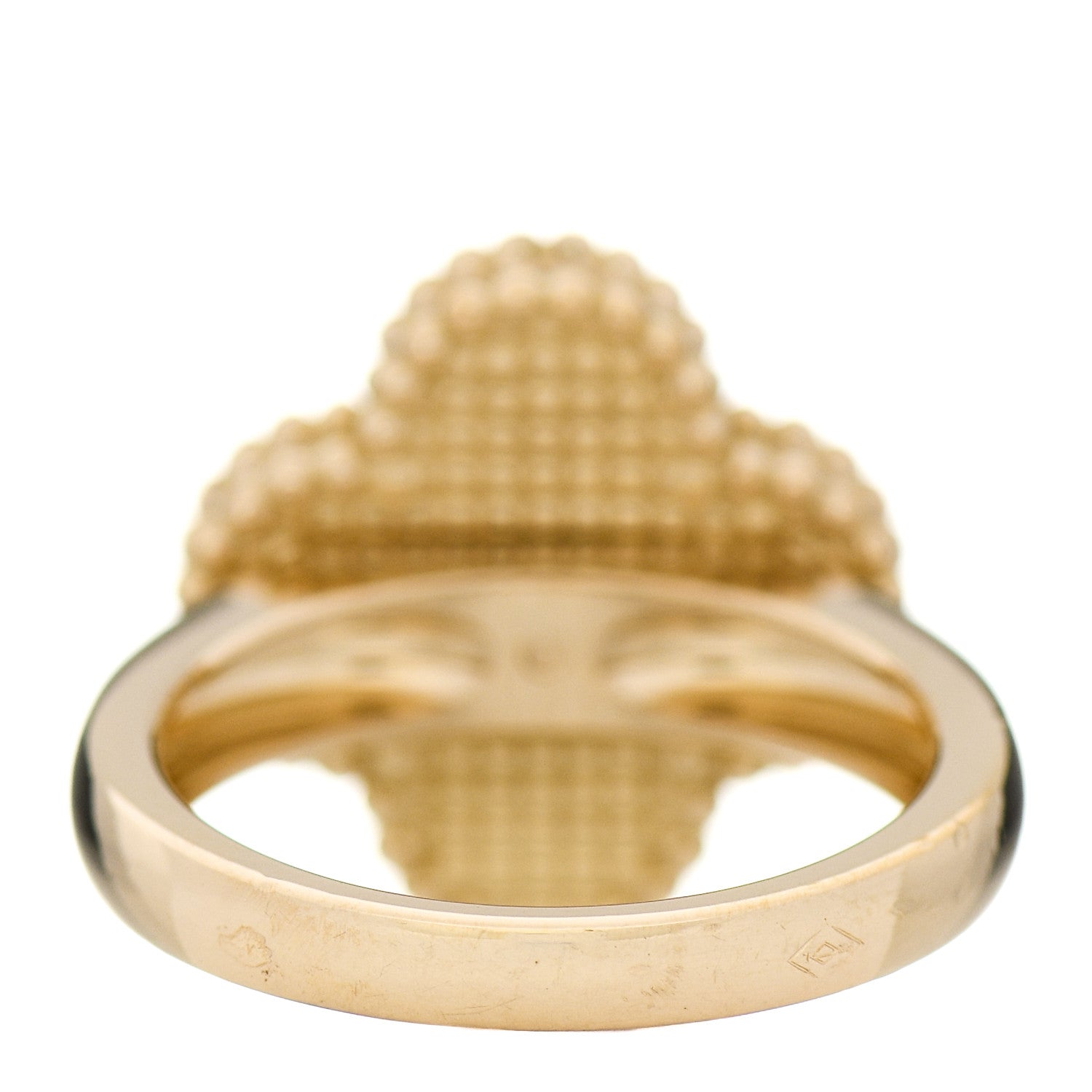 Van Cleef & Arpels 18K Yellow Gold Diamond Mother of Pearl Vintage Alhambra Ring 47 4 4 of 6