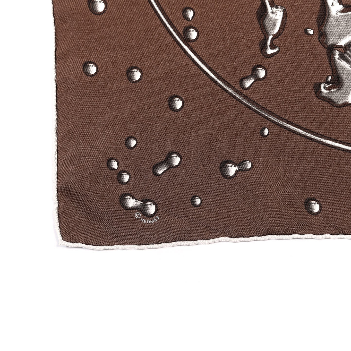 Silk Vif Argent Pocket Square Chocolate