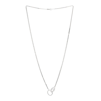 Cartier 18K White Gold Diamond Interlocking LOVE Necklace 3 of 4