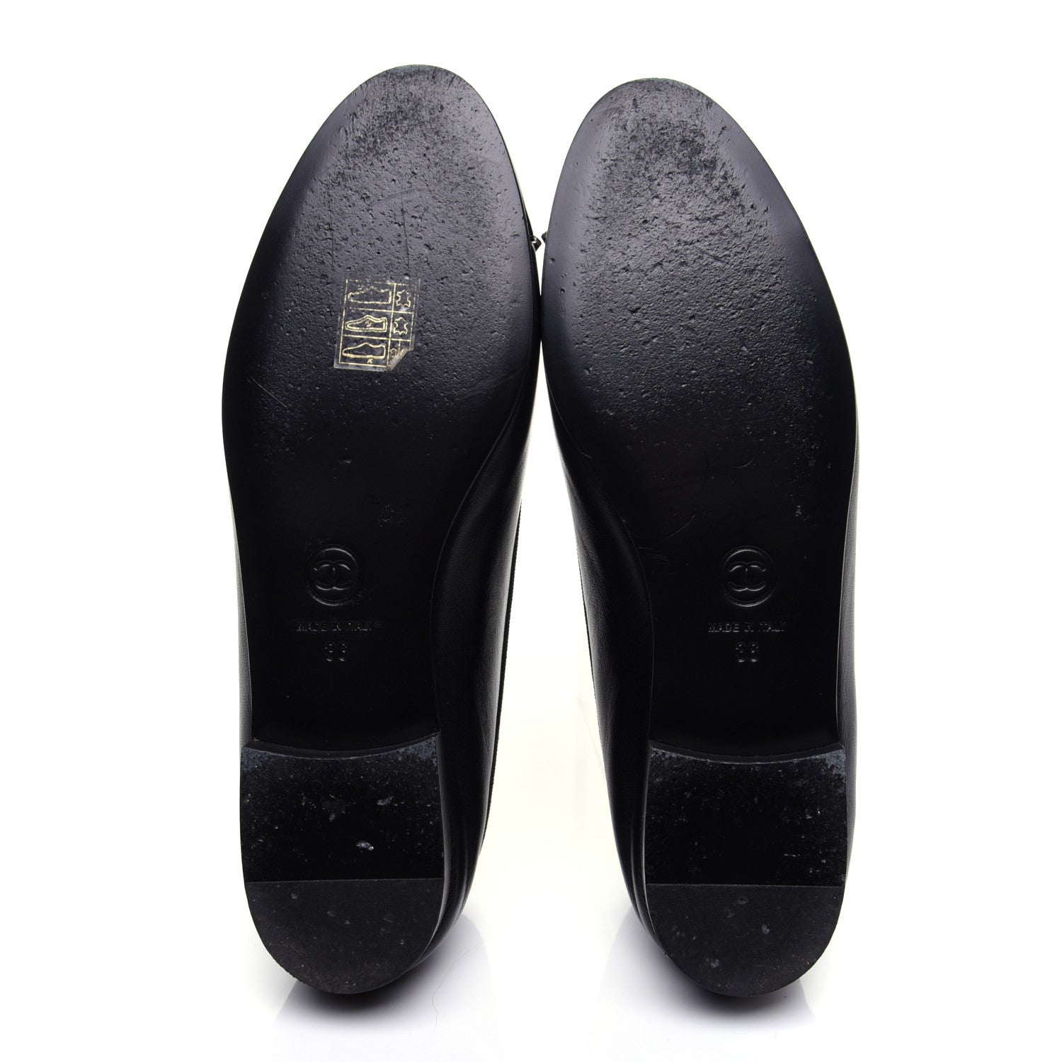 Chanel Lambskin Patent Calfskin CC Cap Toe Ballerina Flats 36 Black 9 of 14