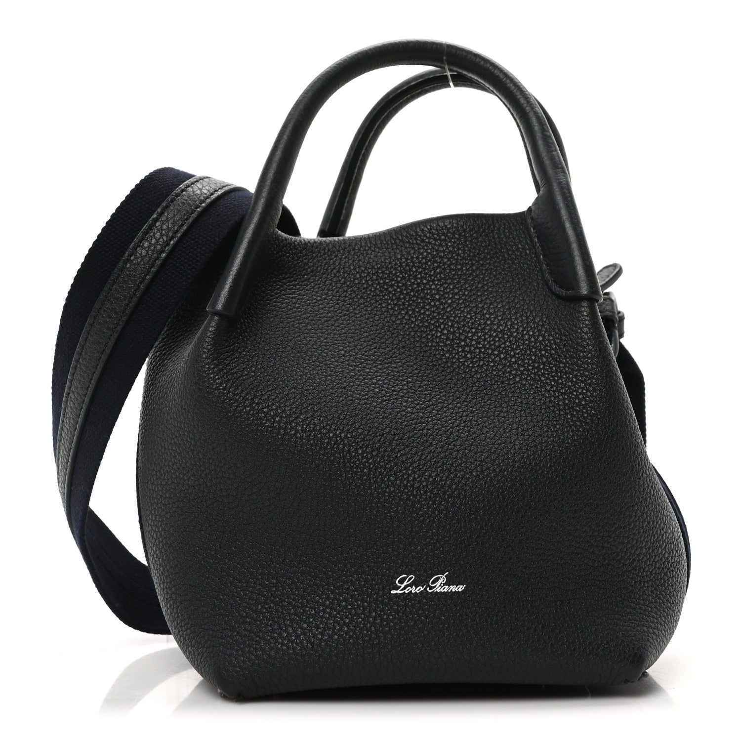 Loro Piana Grained Calfskin Micro Bale Bag Navy Blue 1 of 9