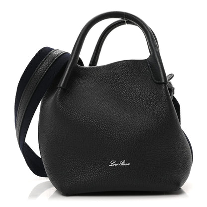 Loro Piana Grained Calfskin Micro Bale Bag Navy Blue 1 of 9