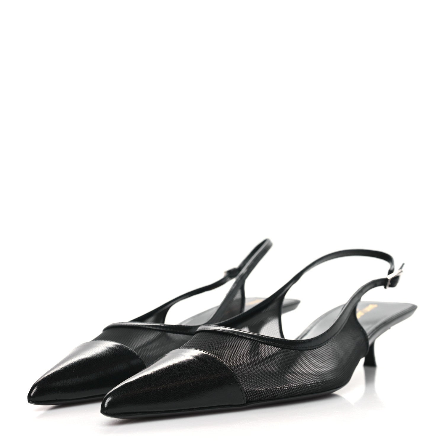 Saint Laurent Mesh Oxalis Slingback 30 Pumps 39.5 Black 3 of 8