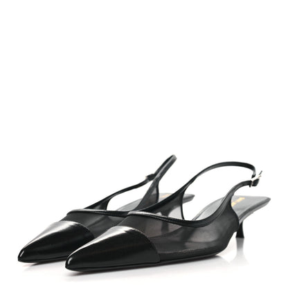 Saint Laurent Mesh Oxalis Slingback 30 Pumps 39.5 Black 3 of 8
