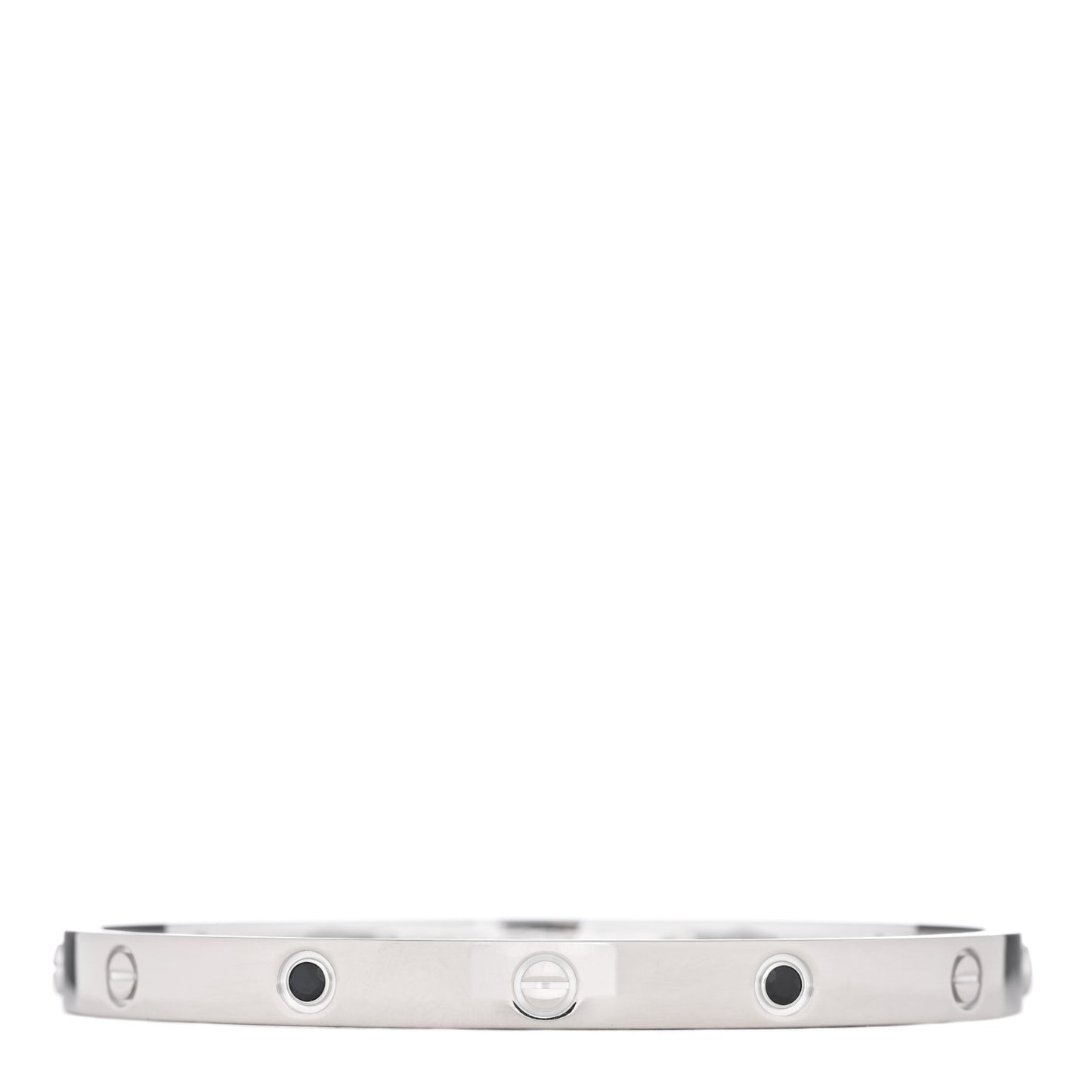 18K White Gold Black Sapphire LOVE Bracelet 20