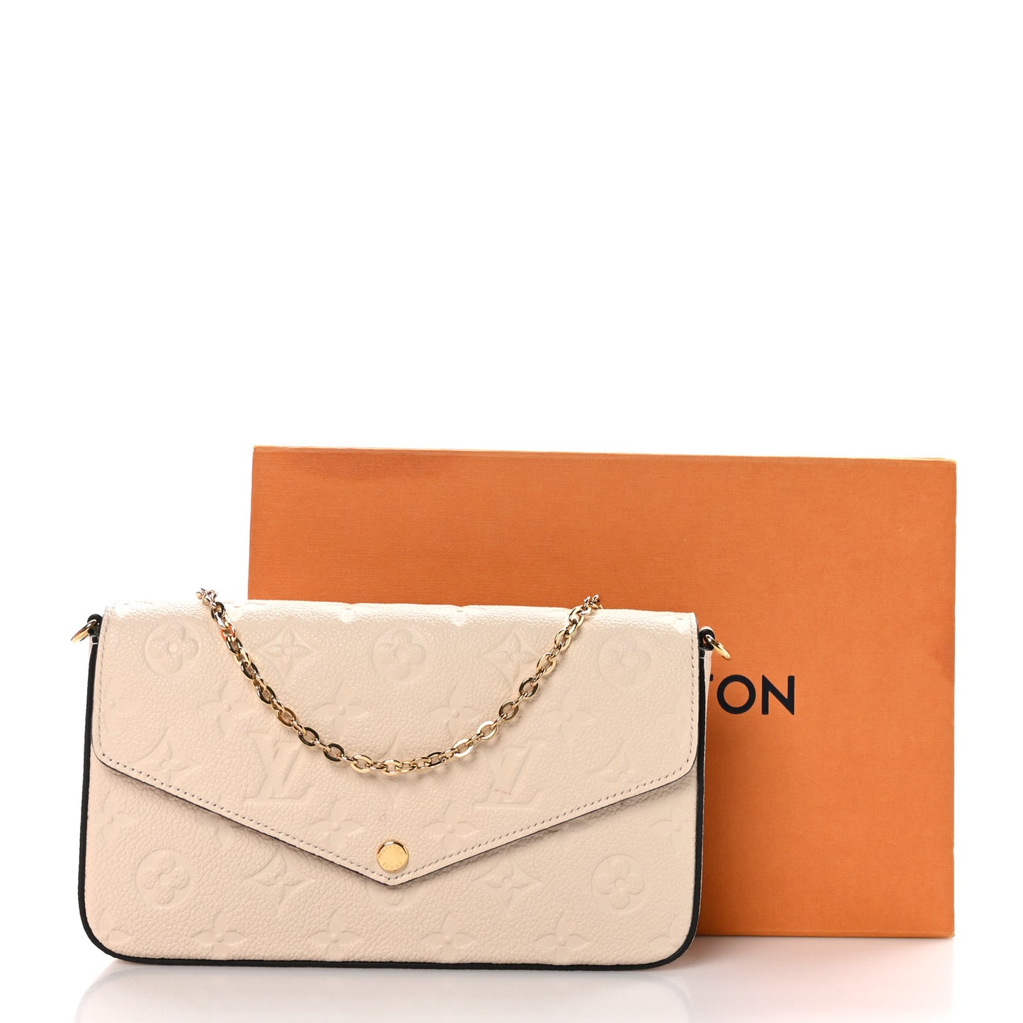 Empreinte Pochette Felicie Chain Wallet Cream