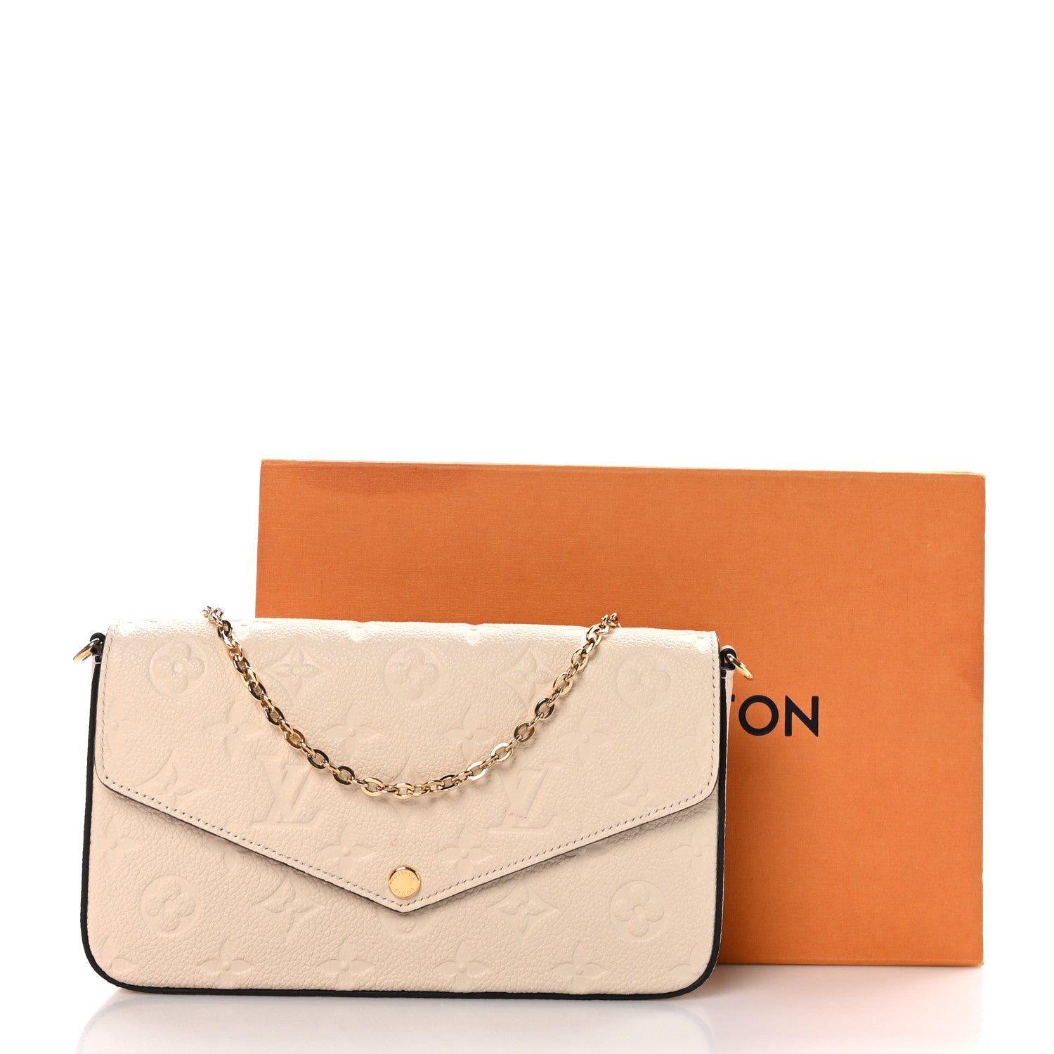 Louis Vuitton Empreinte Pochette Felicie Chain Wallet Cream 11 of 11