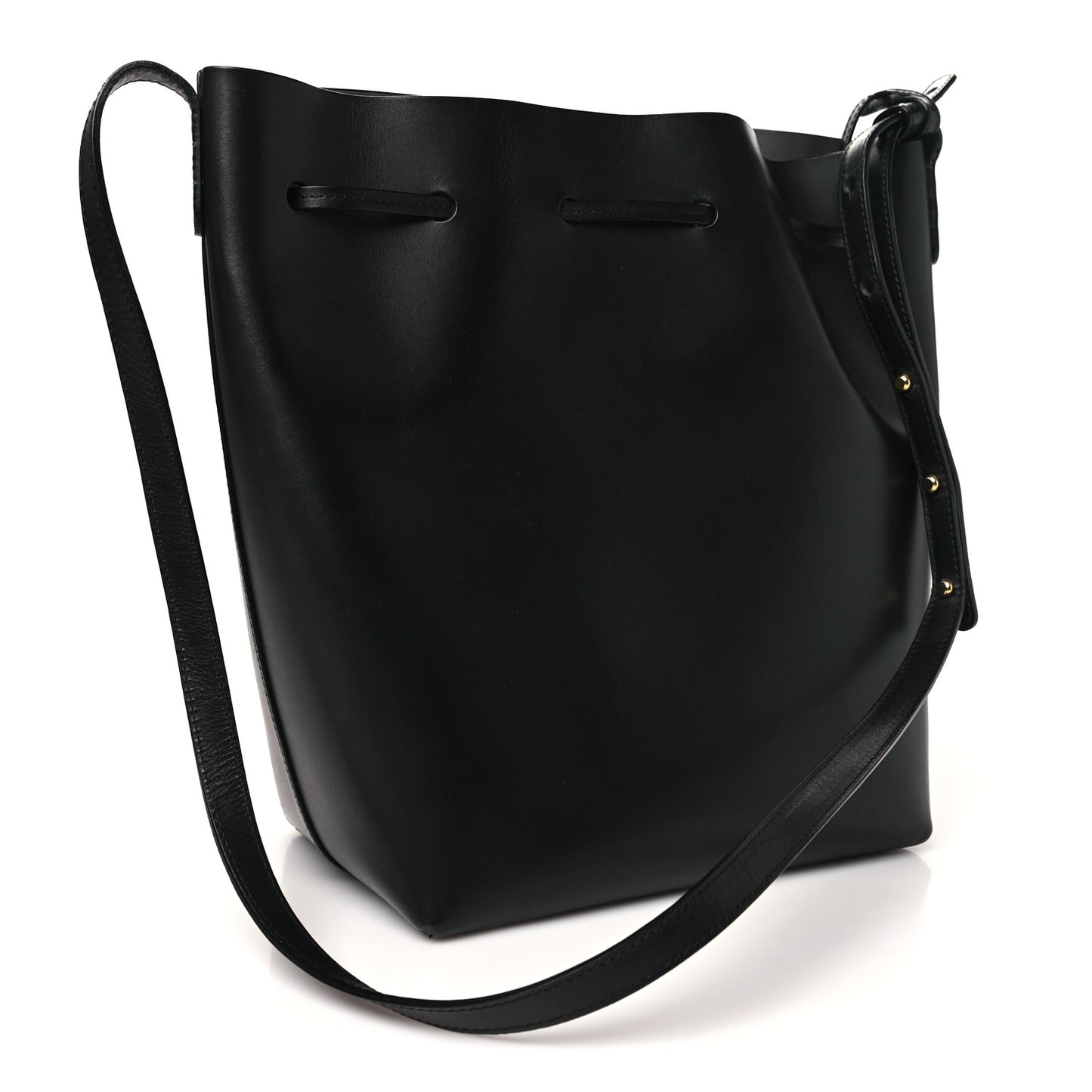 Vegetable Tanned Calfskin Bucket Bag Black Royal