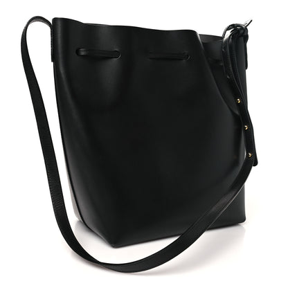 Mansur Gavriel Vegetable Tanned Calfskin Bucket Bag Black Royal 4 of 10