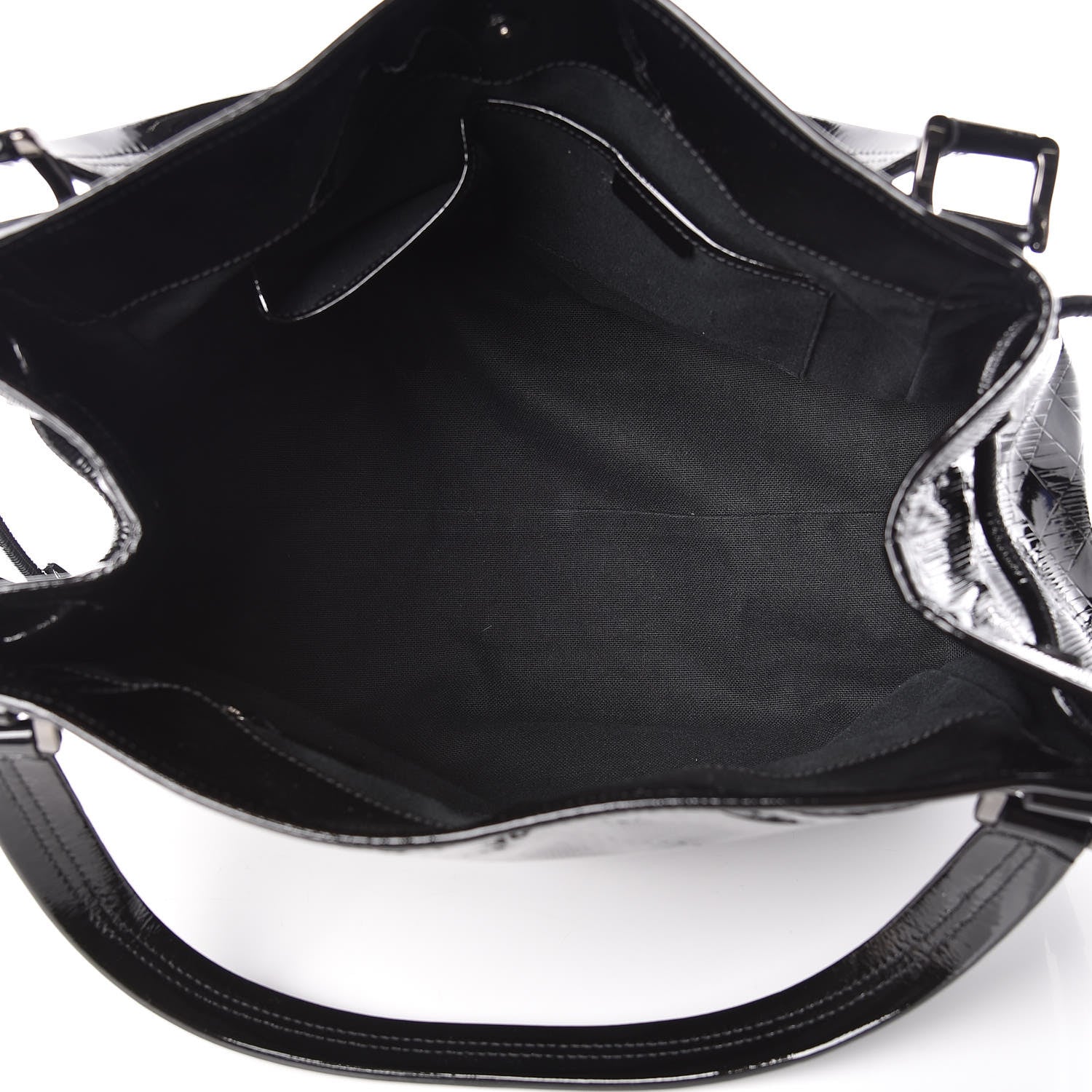 Burberry Patent Check Embossed Small Bilmore Tote Black 5 of 11
