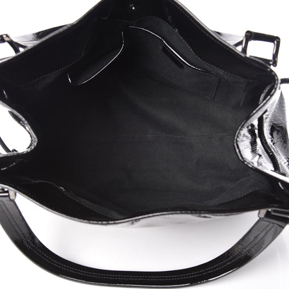 Burberry Patent Check Embossed Small Bilmore Tote Black 5 of 11