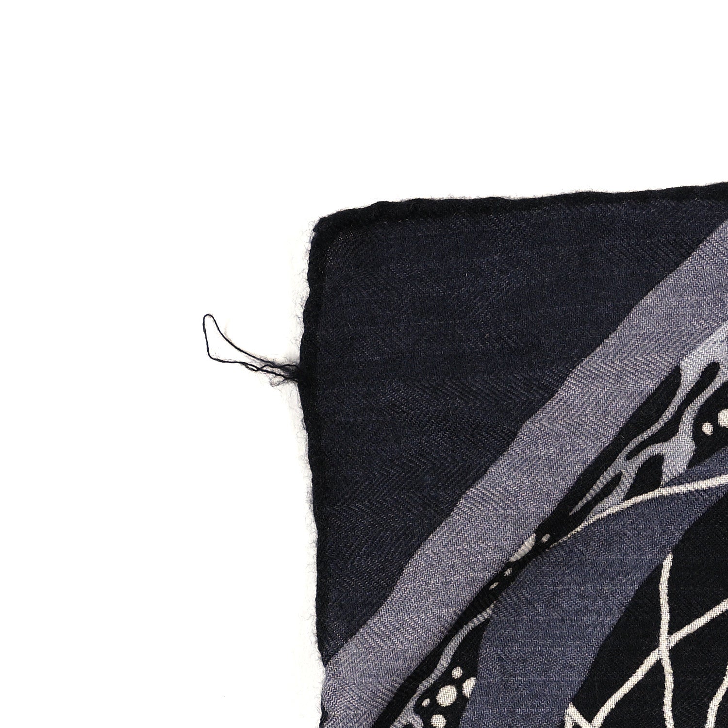 Hermes Cashmere Silk Faubourg Of Dreams Scarf 100 Anthracite Black Gris 3 of 4