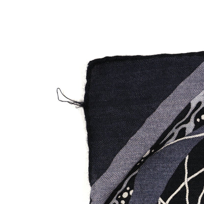 Hermes Cashmere Silk Faubourg Of Dreams Scarf 100 Anthracite Black Gris 3 of 4
