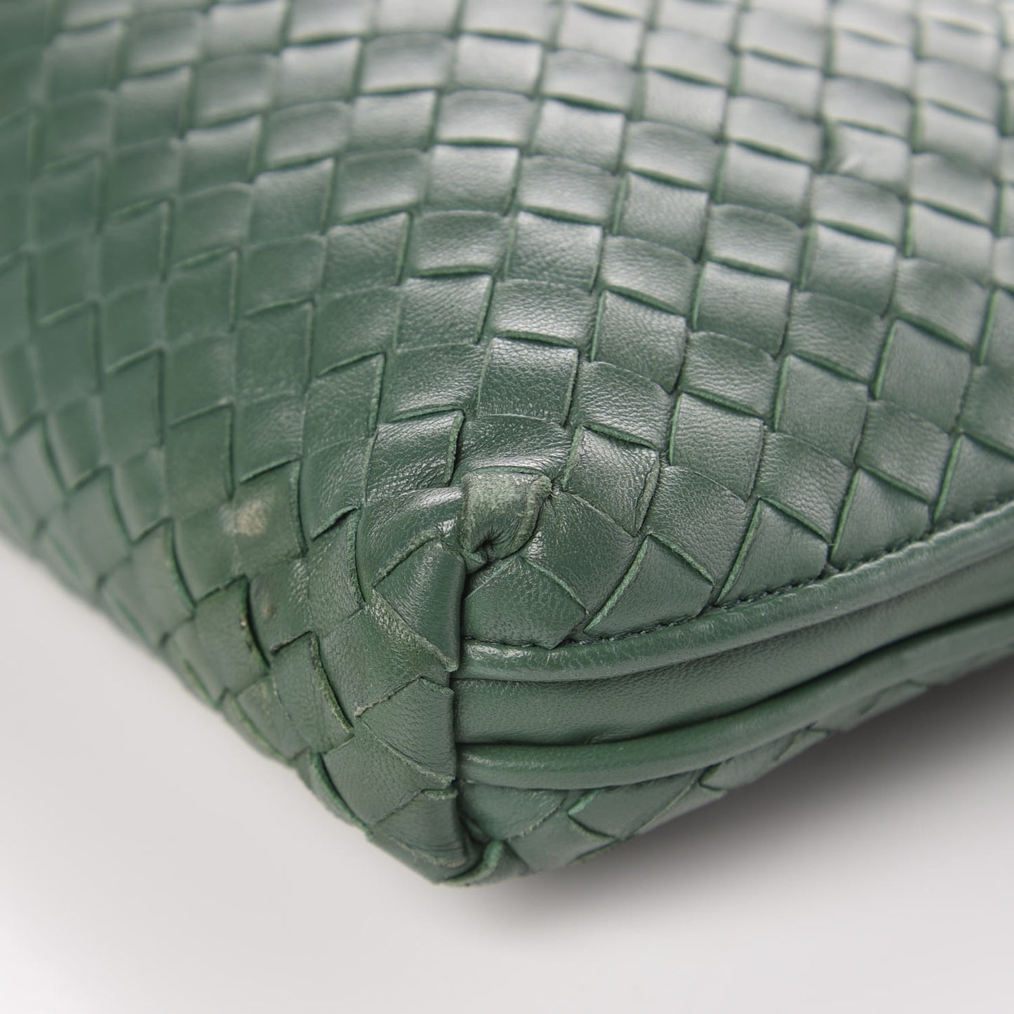 Nappa Intrecciato Pillow Crossbody Green