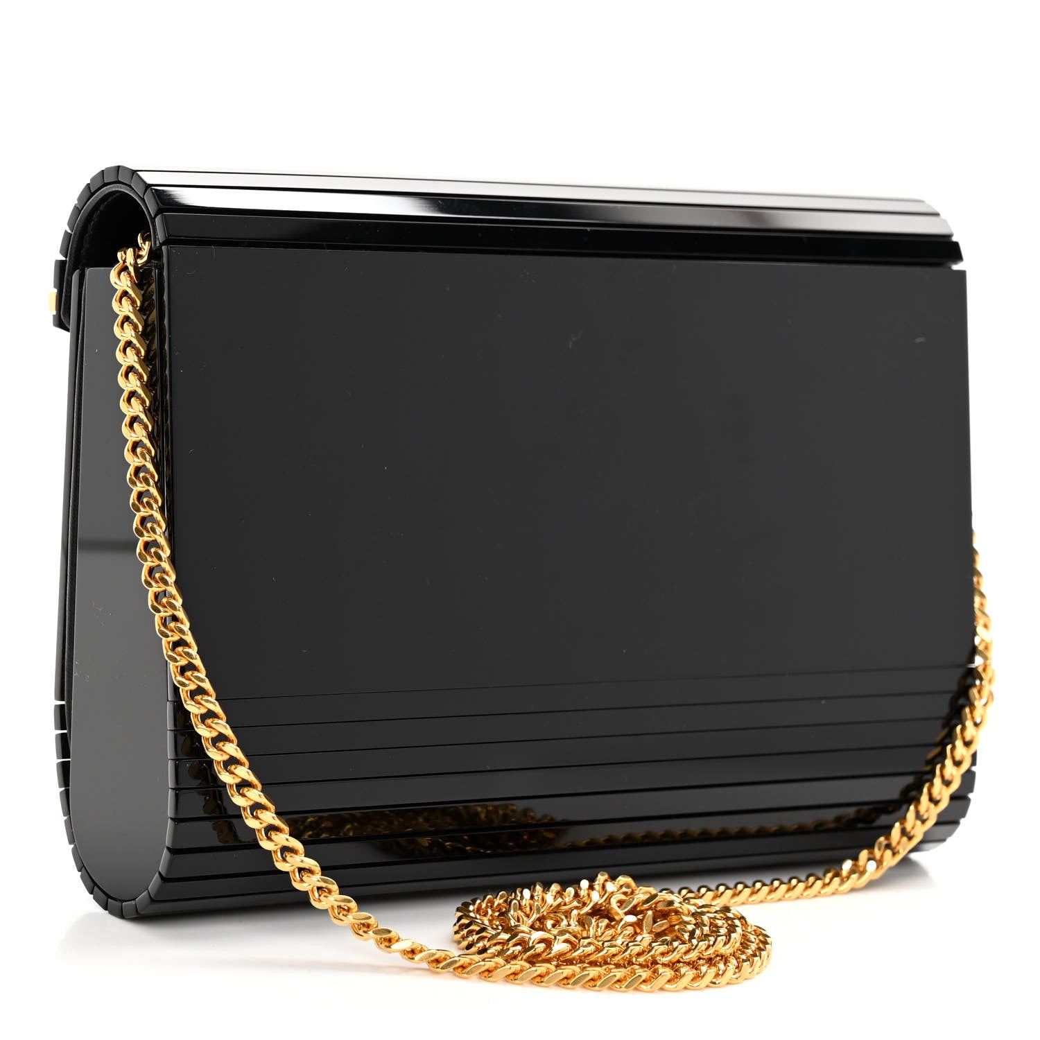 Saint Laurent Plexiglass Monogram Vicky Minaudiere Clutch Black 3 of 9