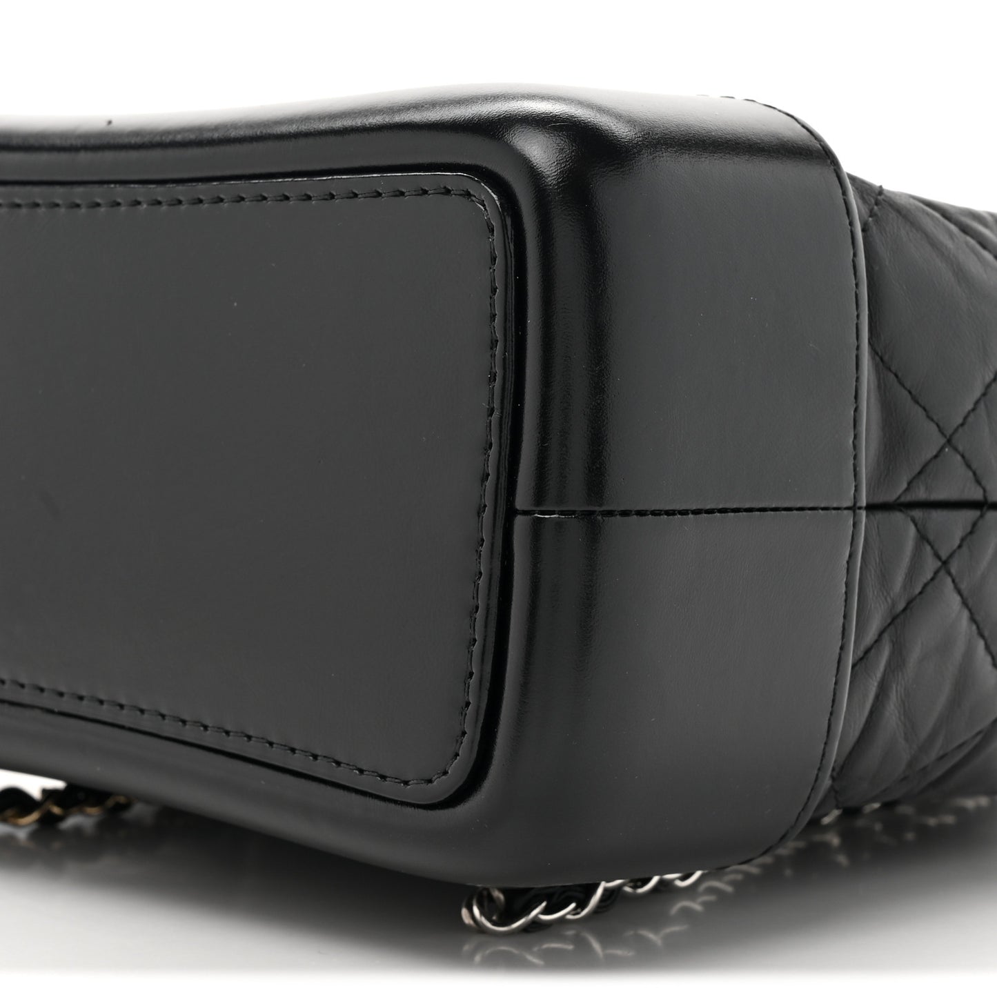 Aged Calfskin Quilted Small Gabrielle Backpack Black