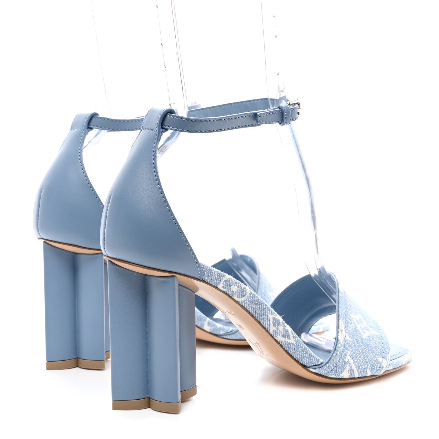 Monogram Denim Silhouette Sandals 38 Blue