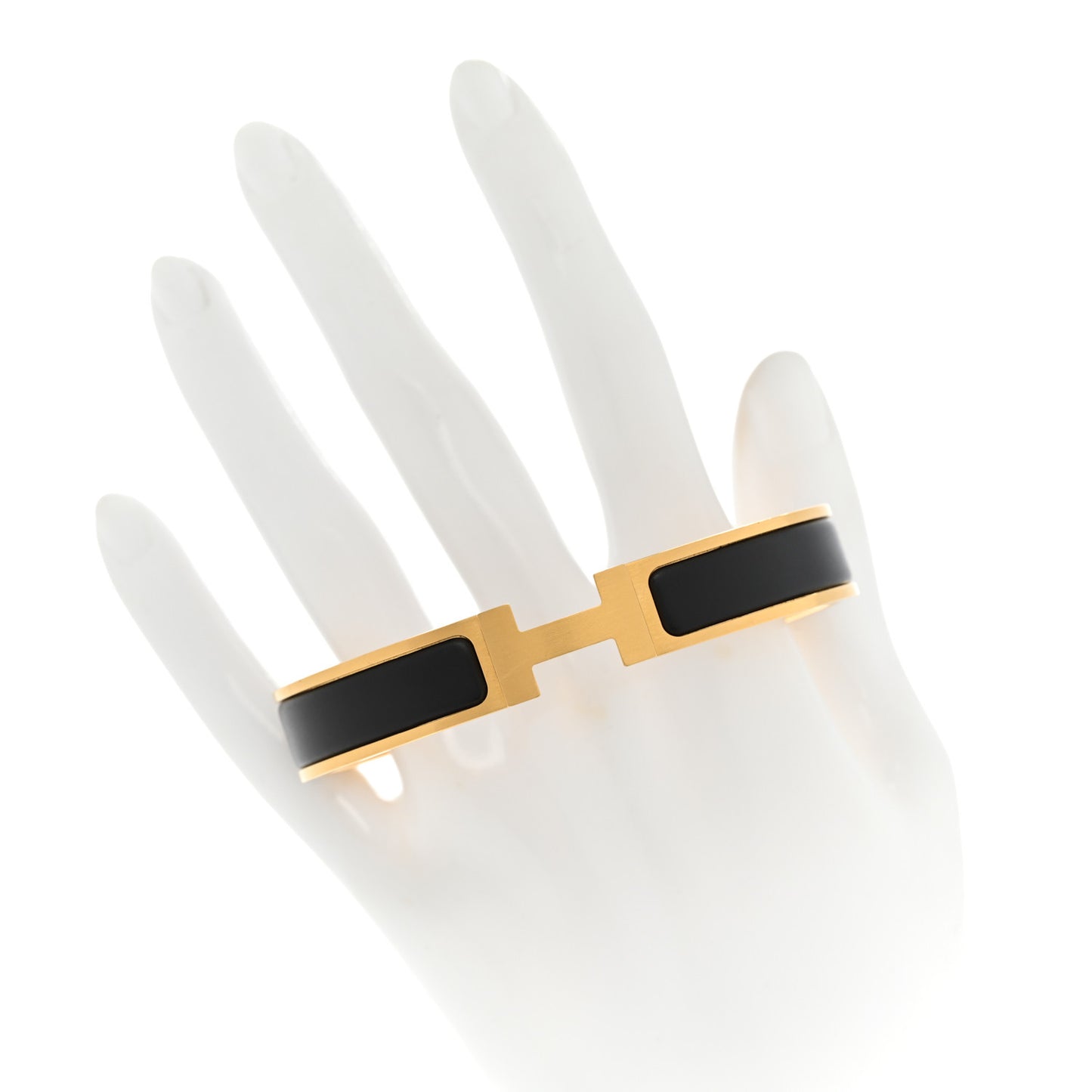 Enamel Narrow Clic Clac H Bracelet GM Black