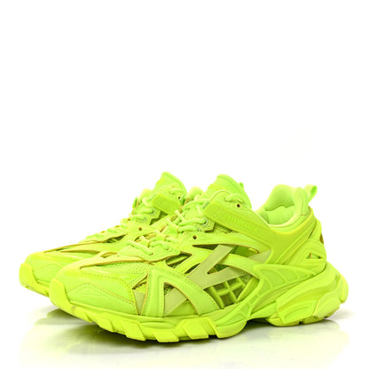 Balenciaga Rubber Mesh Monocolor Mens Track.2 Open Sneakers 43 Fluo Yellow 3 of 6