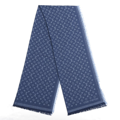 Louis Vuitton Cotton Monogram Essential Stole Blue 2 of 4
