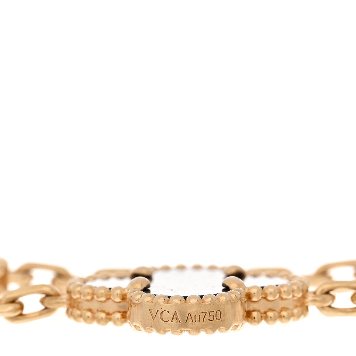 Van Cleef & Arpels 18K Yellow Gold Black Onyx 5 Motifs Vintage Alhambra Bracelet 3 of 4