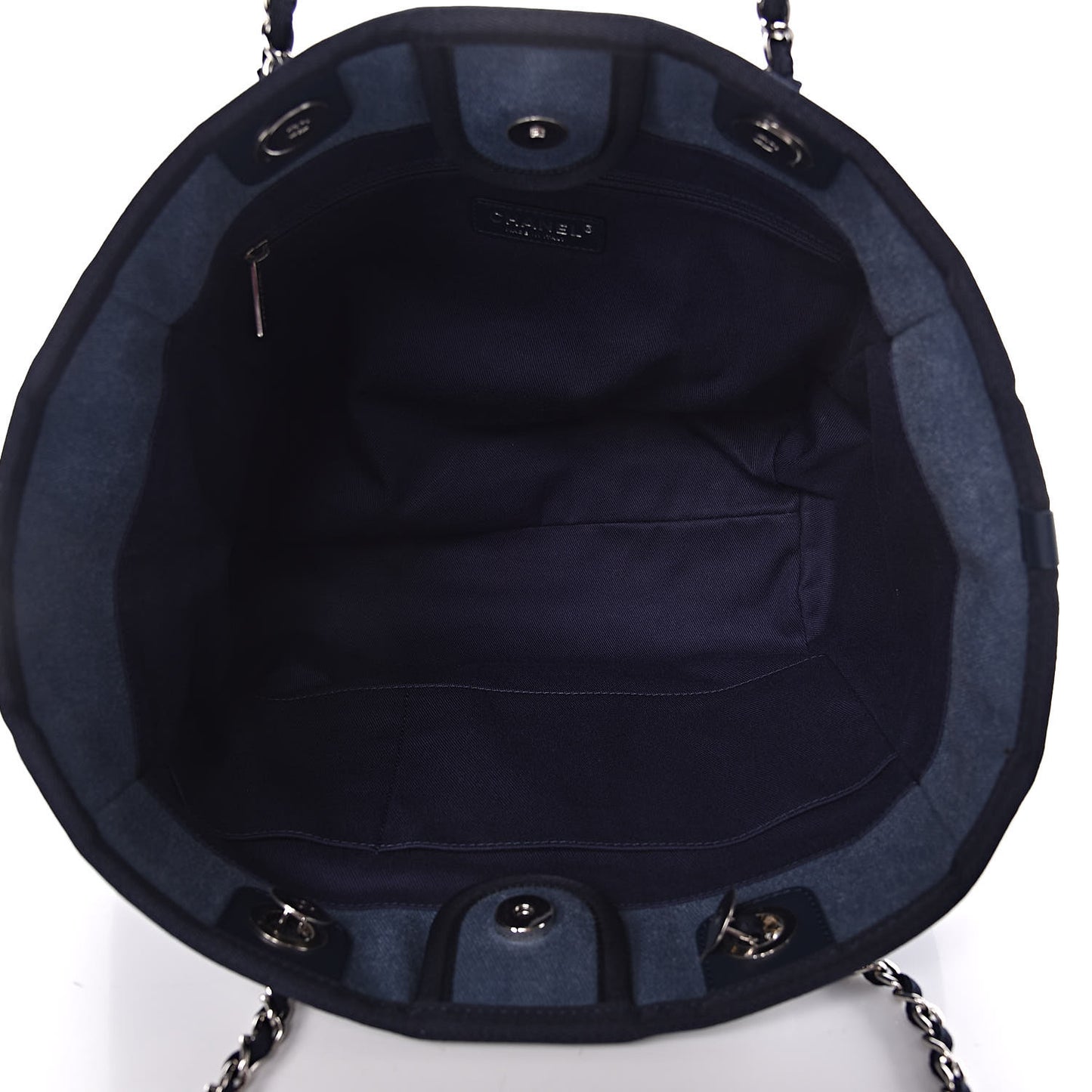 Canvas Sequin Small Deauville Tote Navy