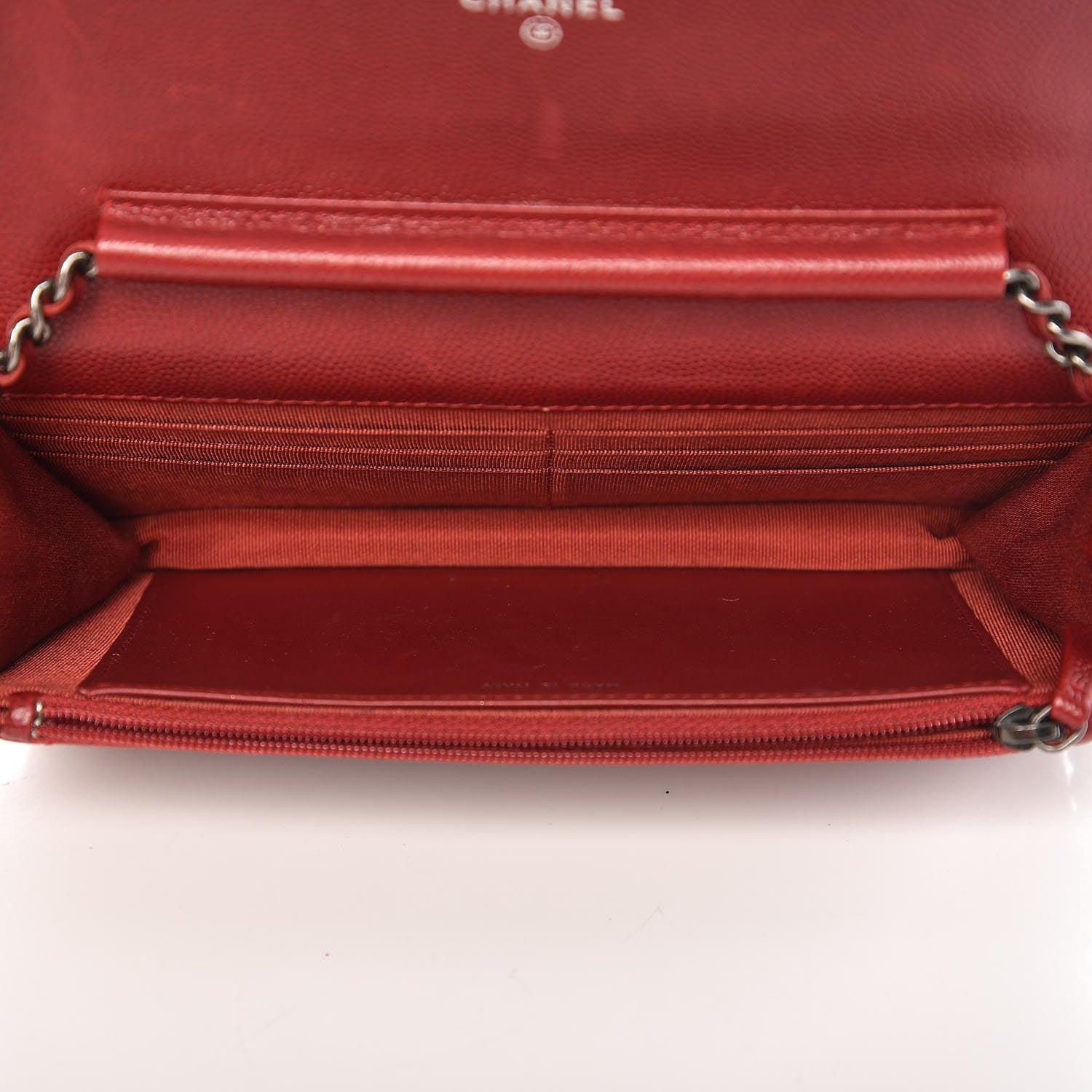 Chanel Caviar Quilted Wallet on Chain WOC Red 5 of 18