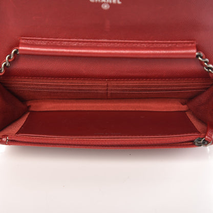 Chanel Caviar Quilted Wallet on Chain WOC Red 5 of 18