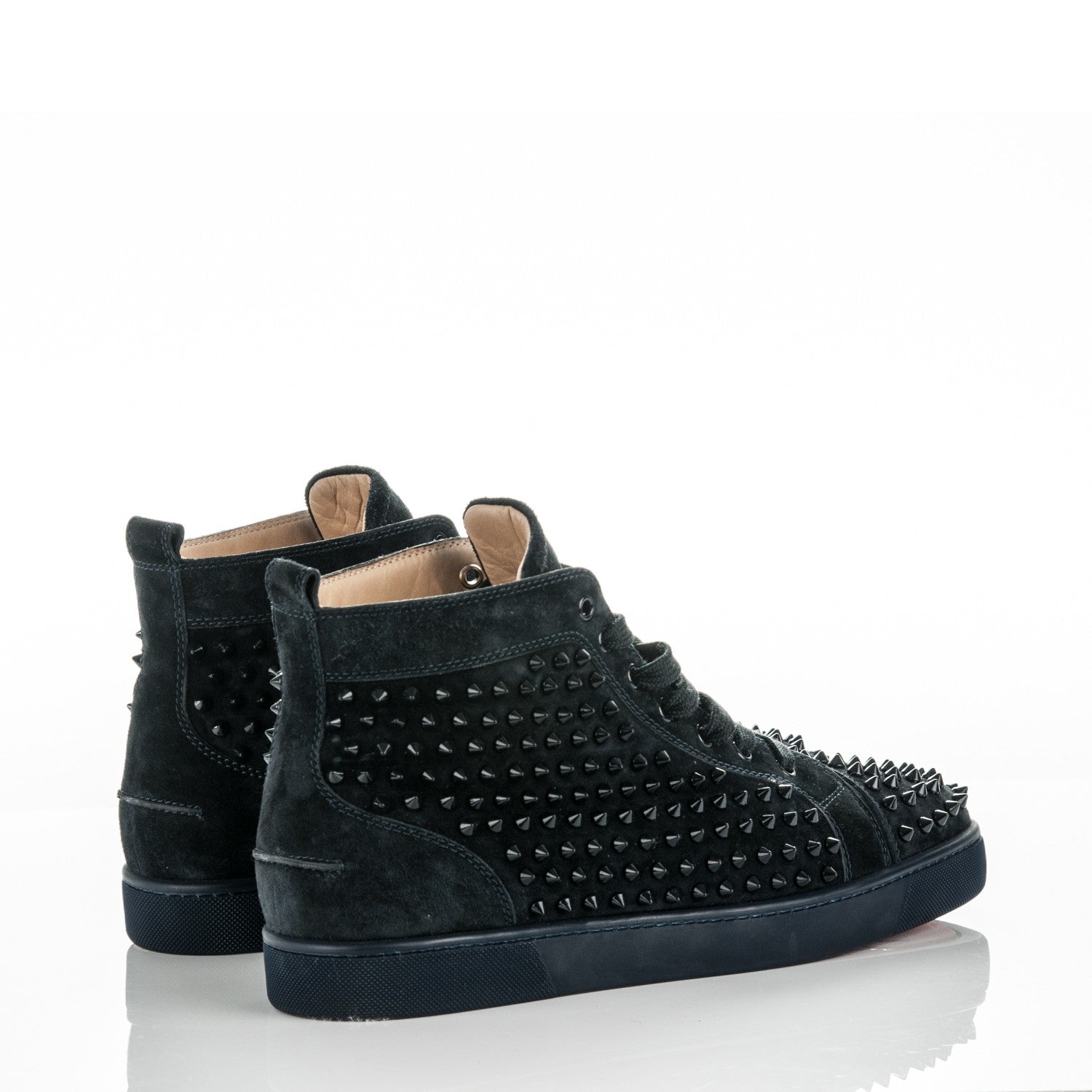 Christian Louboutin Mens Suede Louis Spikes Flat Sneakers 45 Nuit 4 of 8