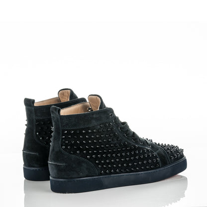 Christian Louboutin Mens Suede Louis Spikes Flat Sneakers 45 Nuit 4 of 8